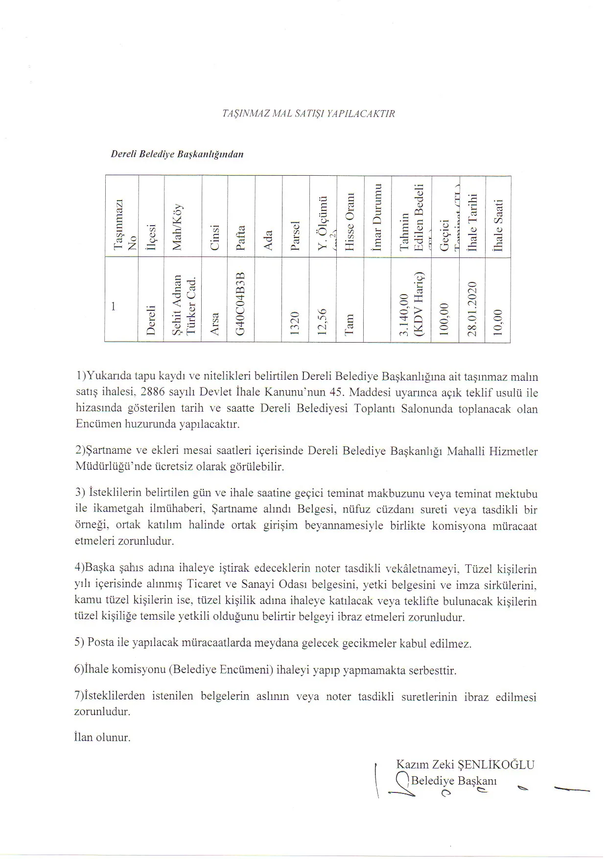 İhale İlanı
