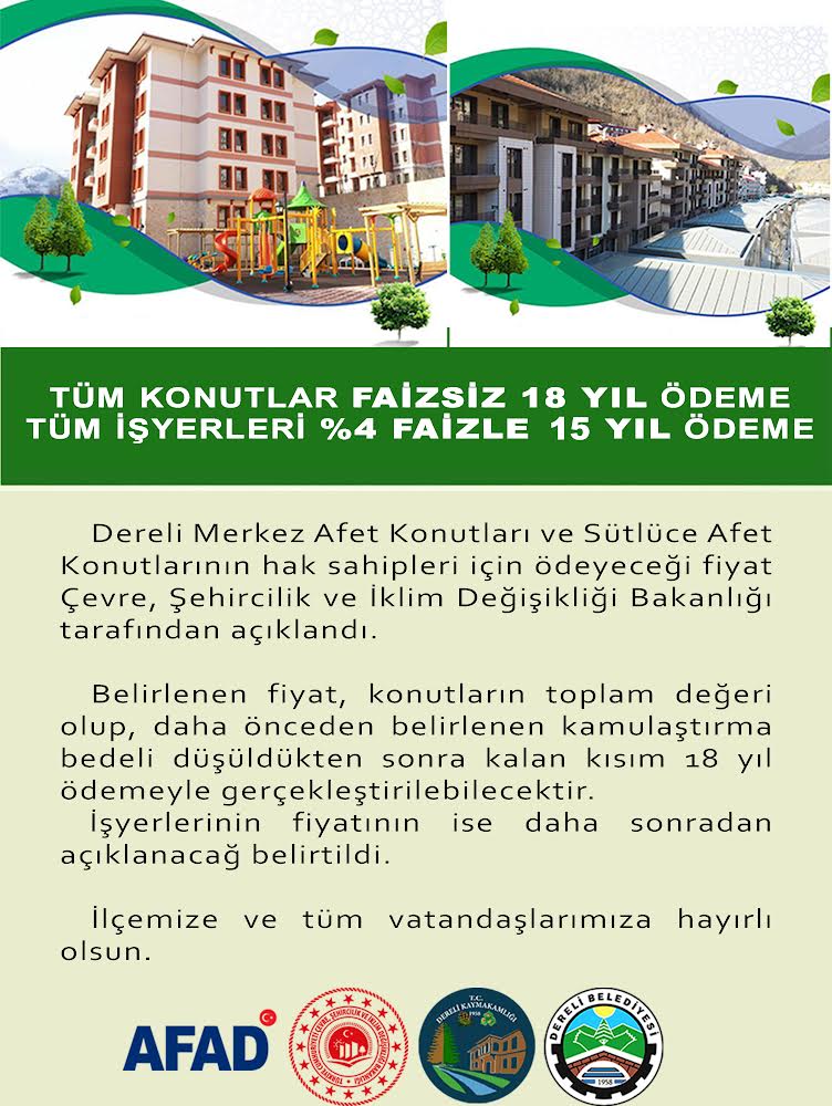 Hak Sahipleri İçin Afet Konutlarının Bedeli Açıklandı