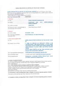 Dereli Belediyesi Su Deposu ve Taş Duvar Yapım İşi İhale İlanı