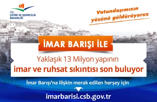 İmar Barışı Başvuruları Bugün Başlıyor