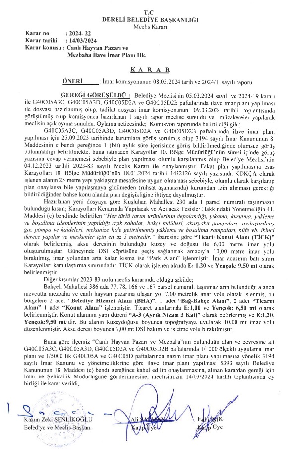 Meclis kararı askı